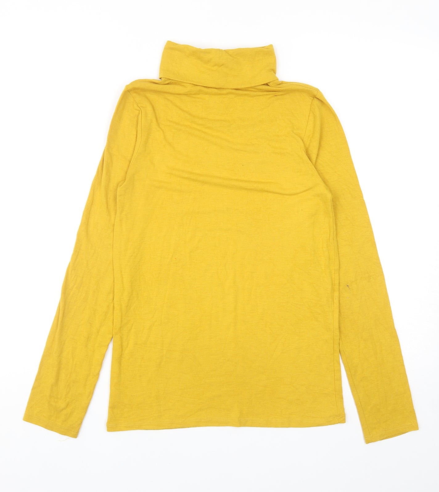 George Womens Yellow Polyester Basic T-Shirt Size 8 Roll Neck