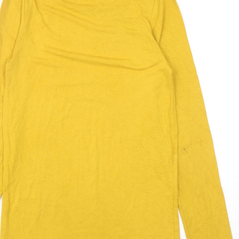George Womens Yellow Polyester Basic T-Shirt Size 8 Roll Neck