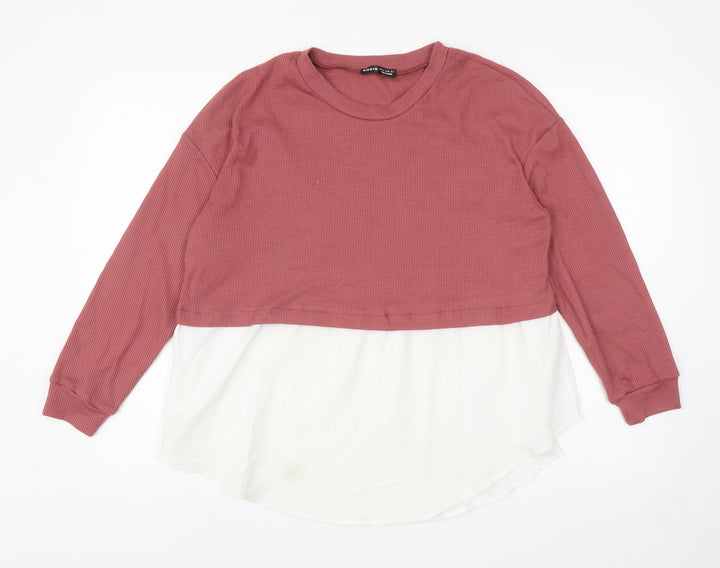 SheIn Womens Pink Polyester Pullover Sweatshirt Size XS Pullover