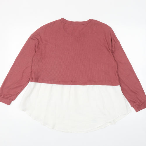 SheIn Womens Pink Polyester Pullover Sweatshirt Size XS Pullover