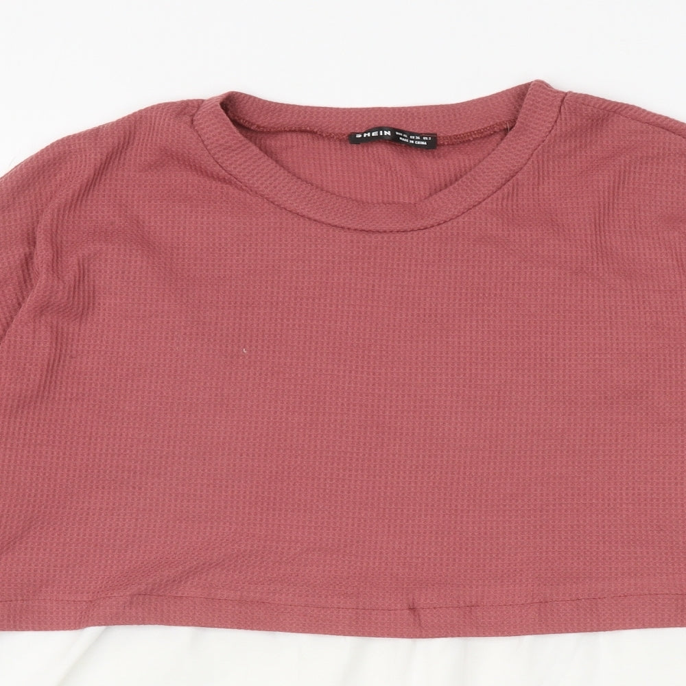 SheIn Womens Pink Polyester Pullover Sweatshirt Size XS Pullover