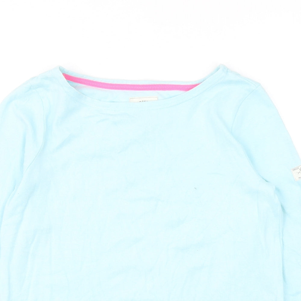Joules Womens Blue Cotton Basic T-Shirt Size 8 Boat Neck