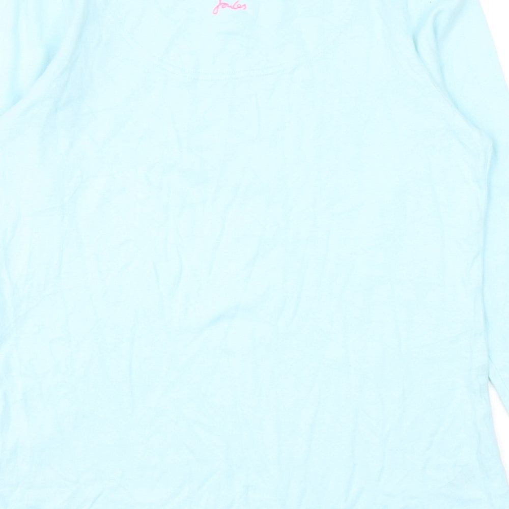 Joules Womens Blue Cotton Basic T-Shirt Size 8 Boat Neck