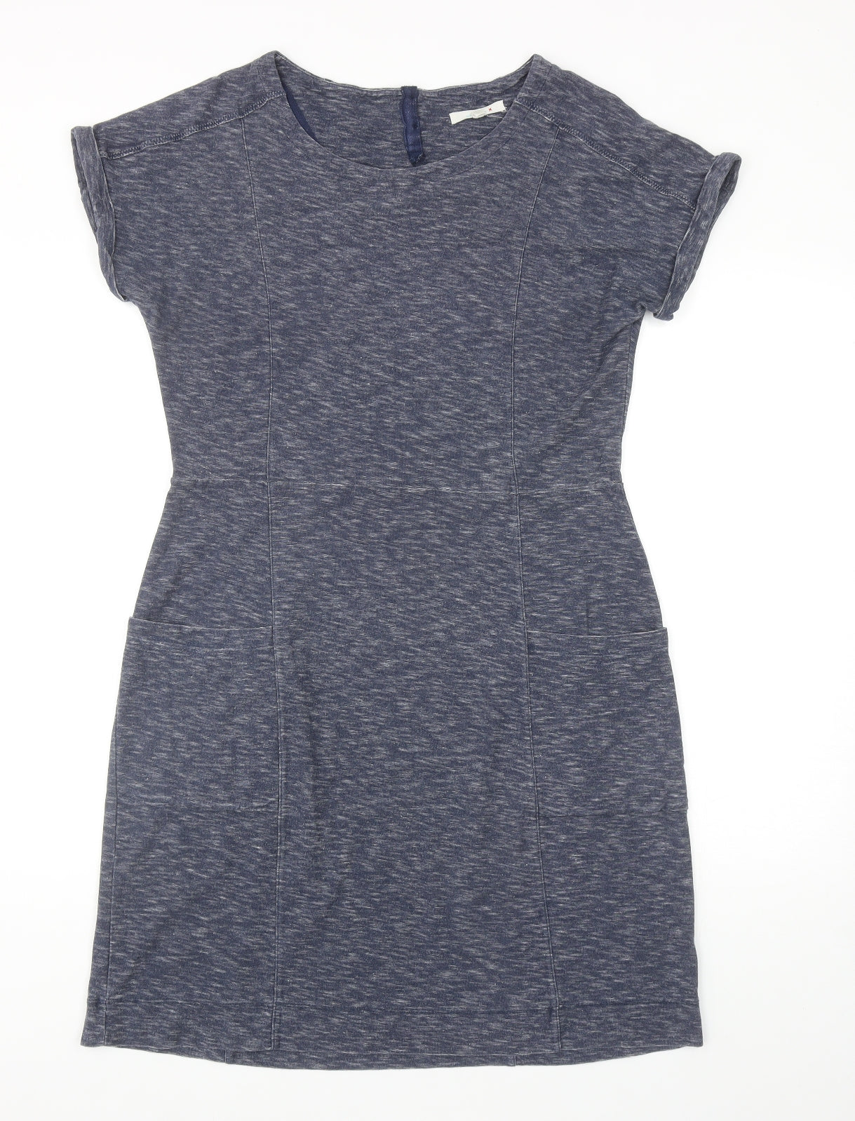 White Stuff Womens Blue Cotton Shift Size 14 Boat Neck Pullover