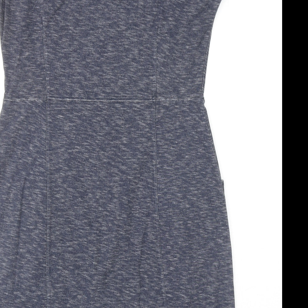 White Stuff Womens Blue Cotton Shift Size 14 Boat Neck Pullover