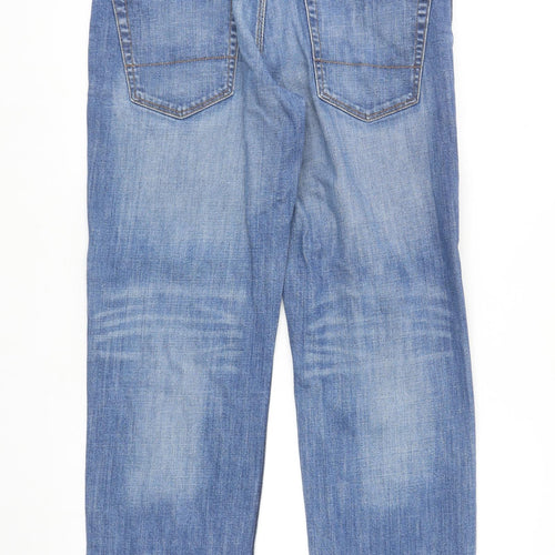 George Mens Blue Cotton Straight Jeans Size 34 in L28 in Regular Button