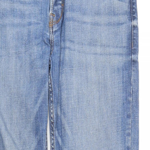 George Mens Blue Cotton Straight Jeans Size 34 in L28 in Regular Button