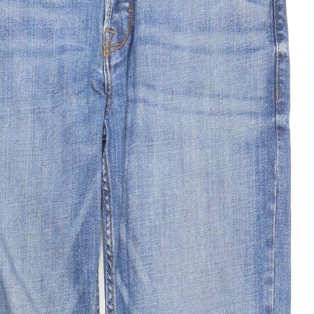 George Mens Blue Cotton Straight Jeans Size 34 in L28 in Regular Button