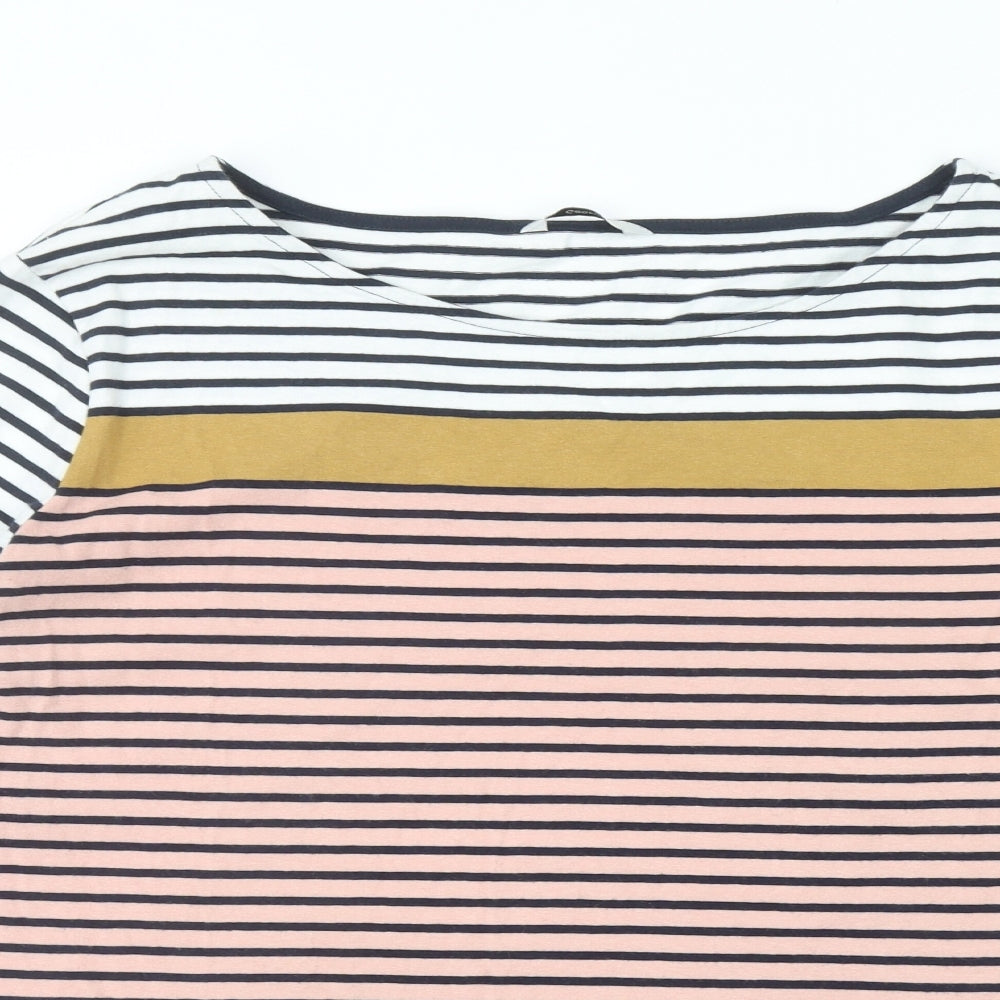George Womens Multicoloured Striped Cotton Basic T-Shirt Size 22 Boat Neck
