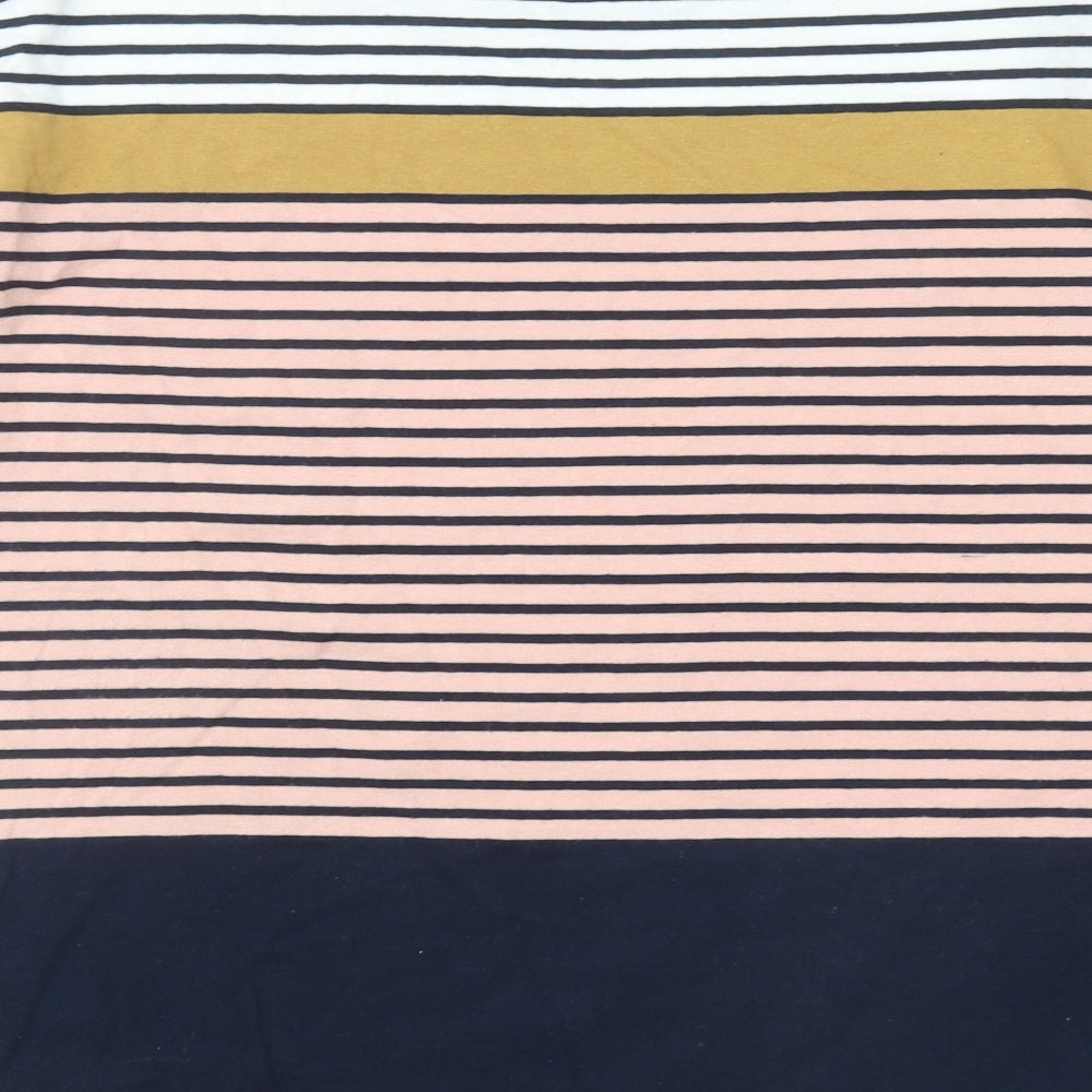 George Womens Multicoloured Striped Cotton Basic T-Shirt Size 22 Boat Neck