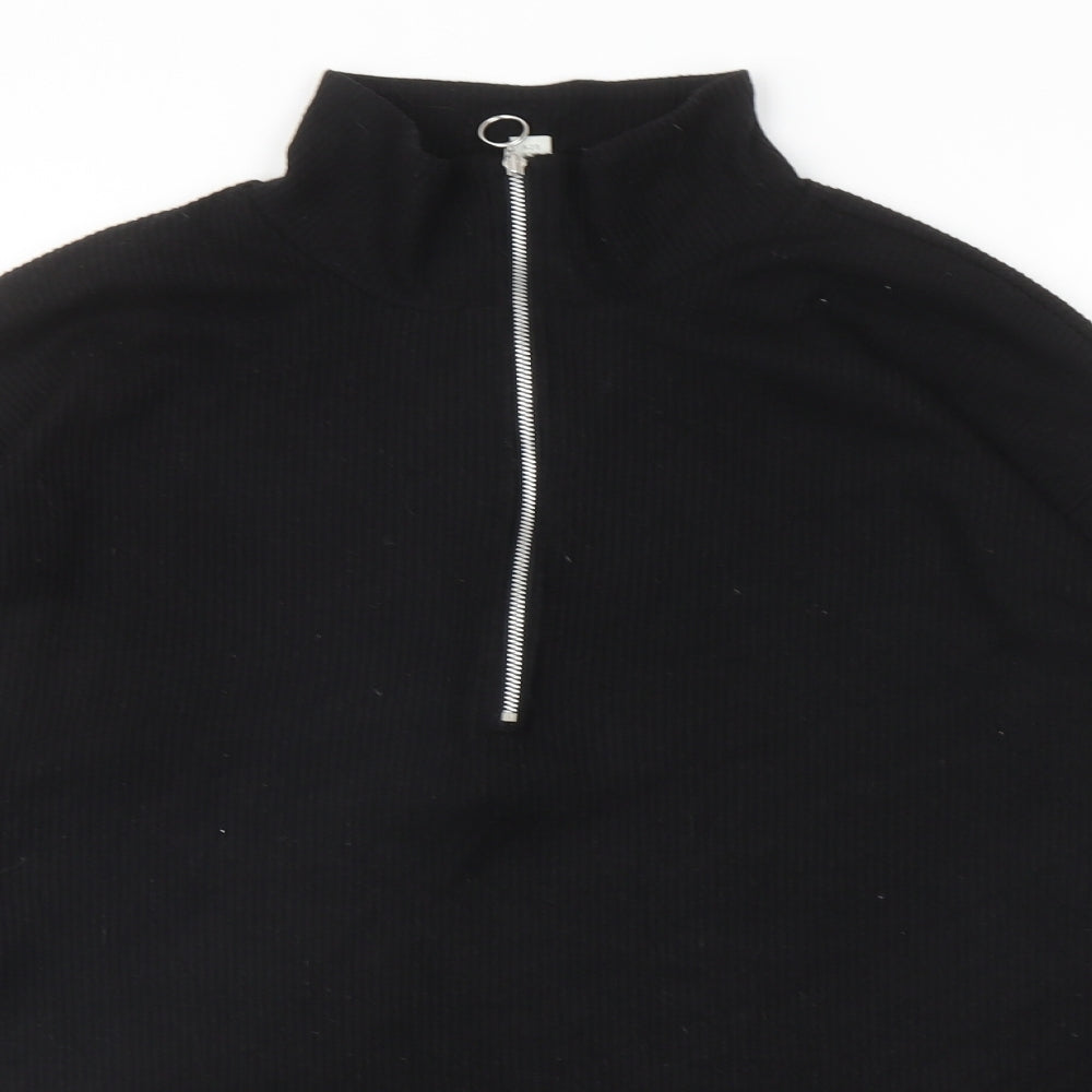 H&M Womens Black High Neck Polyester Pullover Jumper Size M