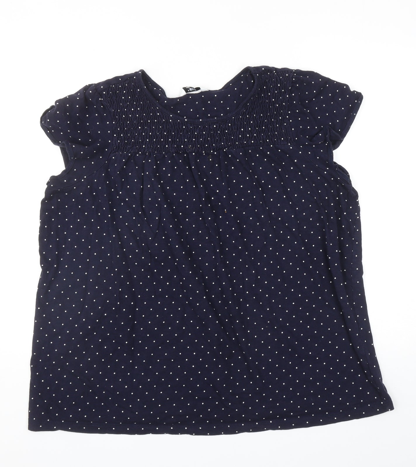 NEXT Womens Blue Polka Dot Cotton Basic T-Shirt Size 22 Round Neck