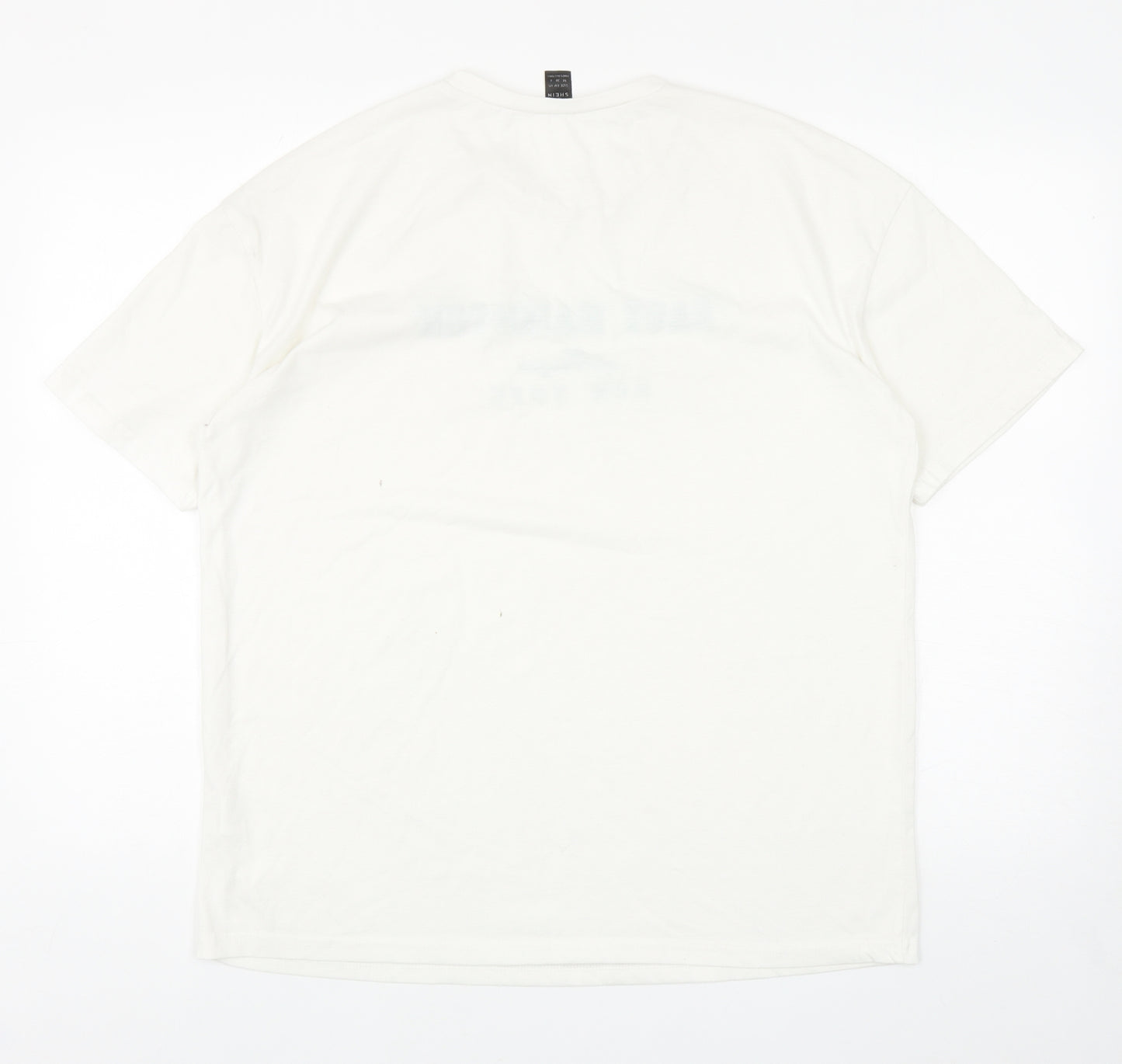SheIn Mens Ivory Polyester T-Shirt Size M Round Neck - East Hampton