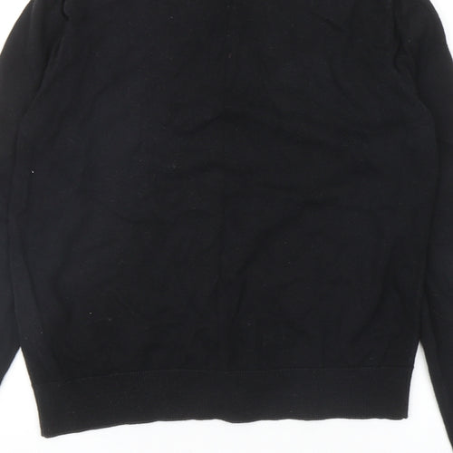 Divided Womens Black V-Neck Cotton Cardigan Jumper Size M