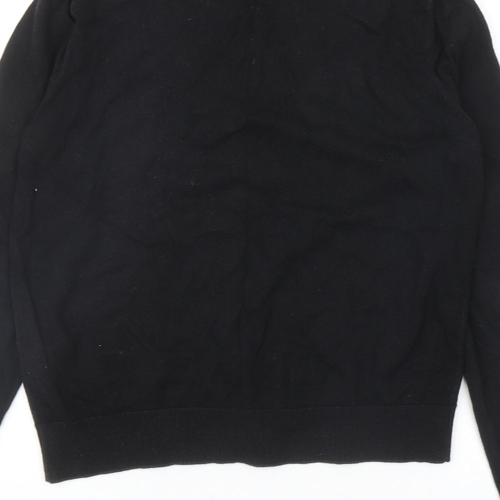 Divided Womens Black V-Neck Cotton Cardigan Jumper Size M