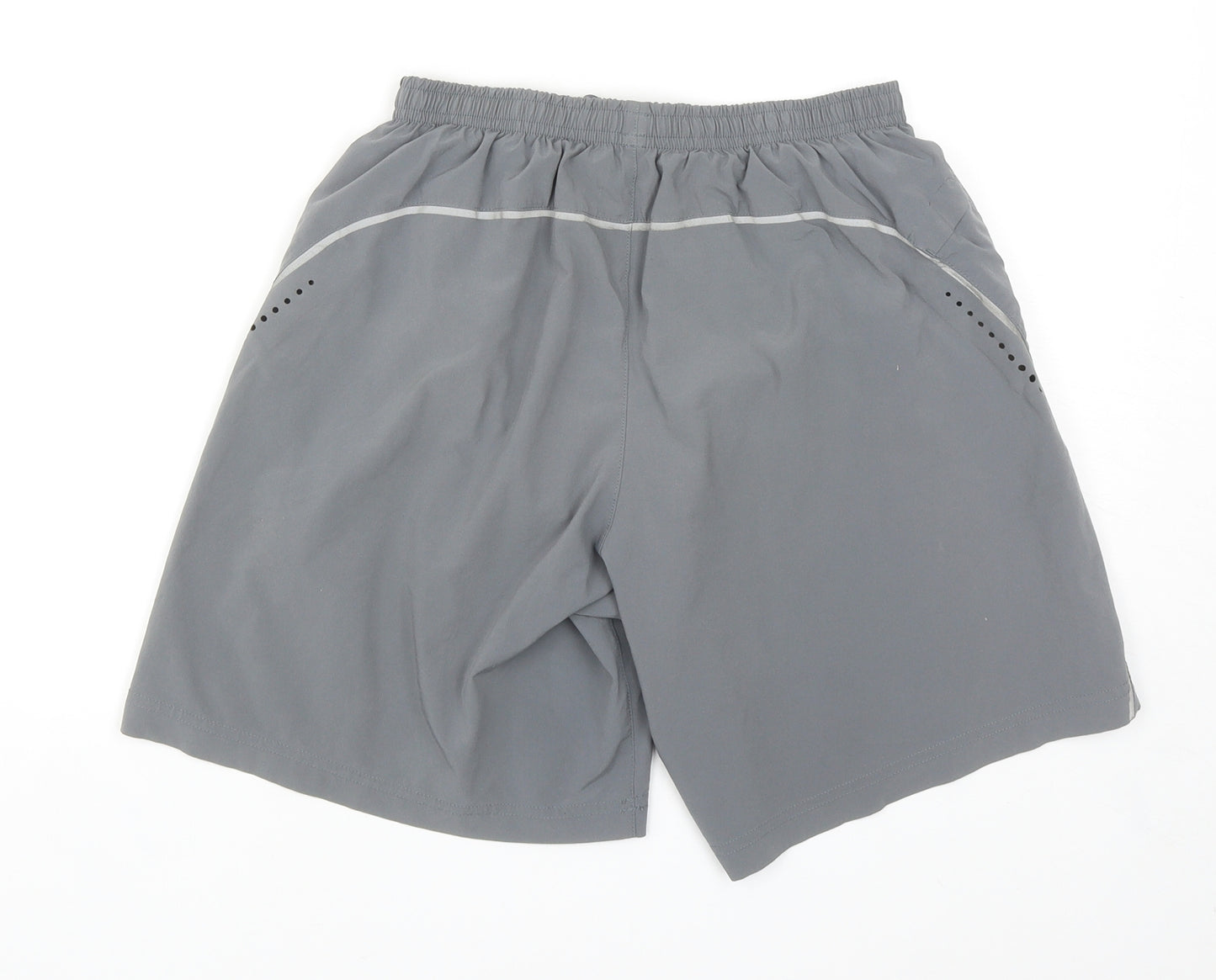 Nike Mens Grey Polyester Sweat Shorts Size S L7 in Regular Drawstring