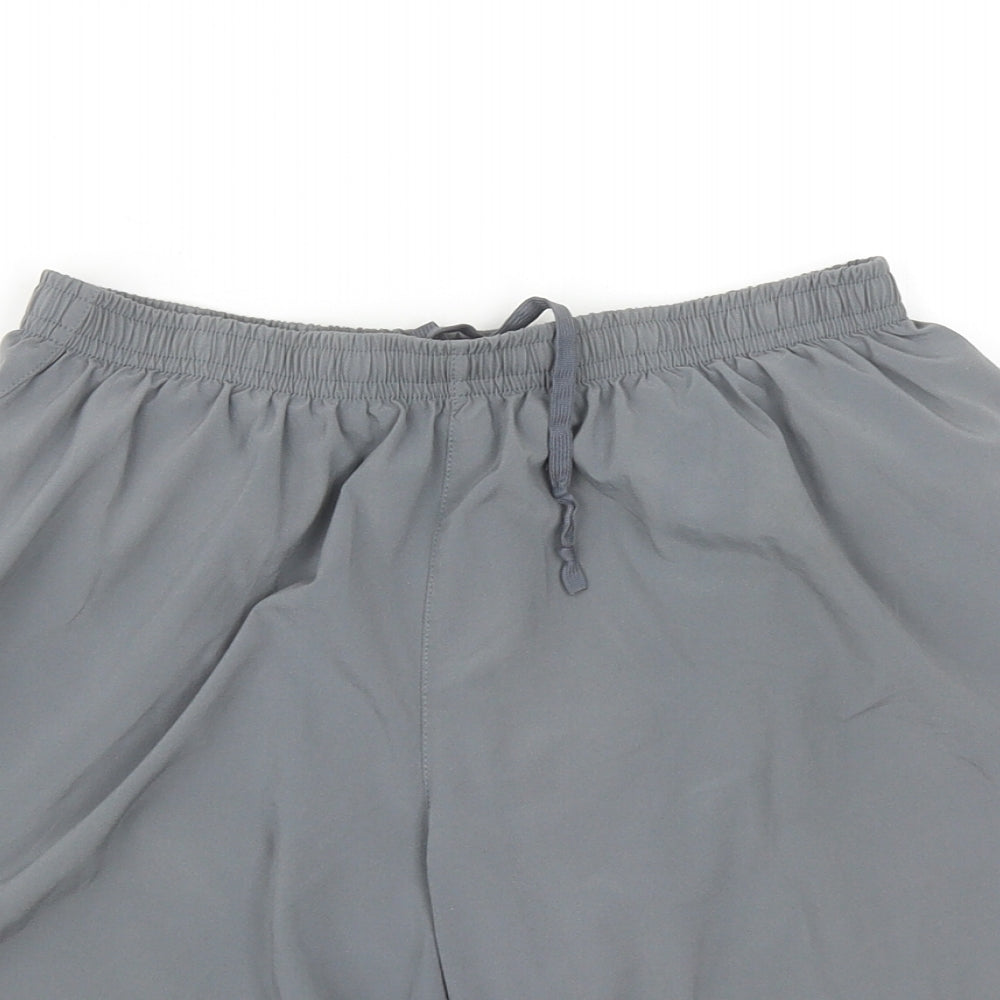 Nike Mens Grey Polyester Sweat Shorts Size S L7 in Regular Drawstring