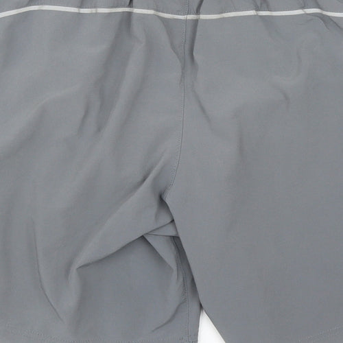 Nike Mens Grey Polyester Sweat Shorts Size S L7 in Regular Drawstring