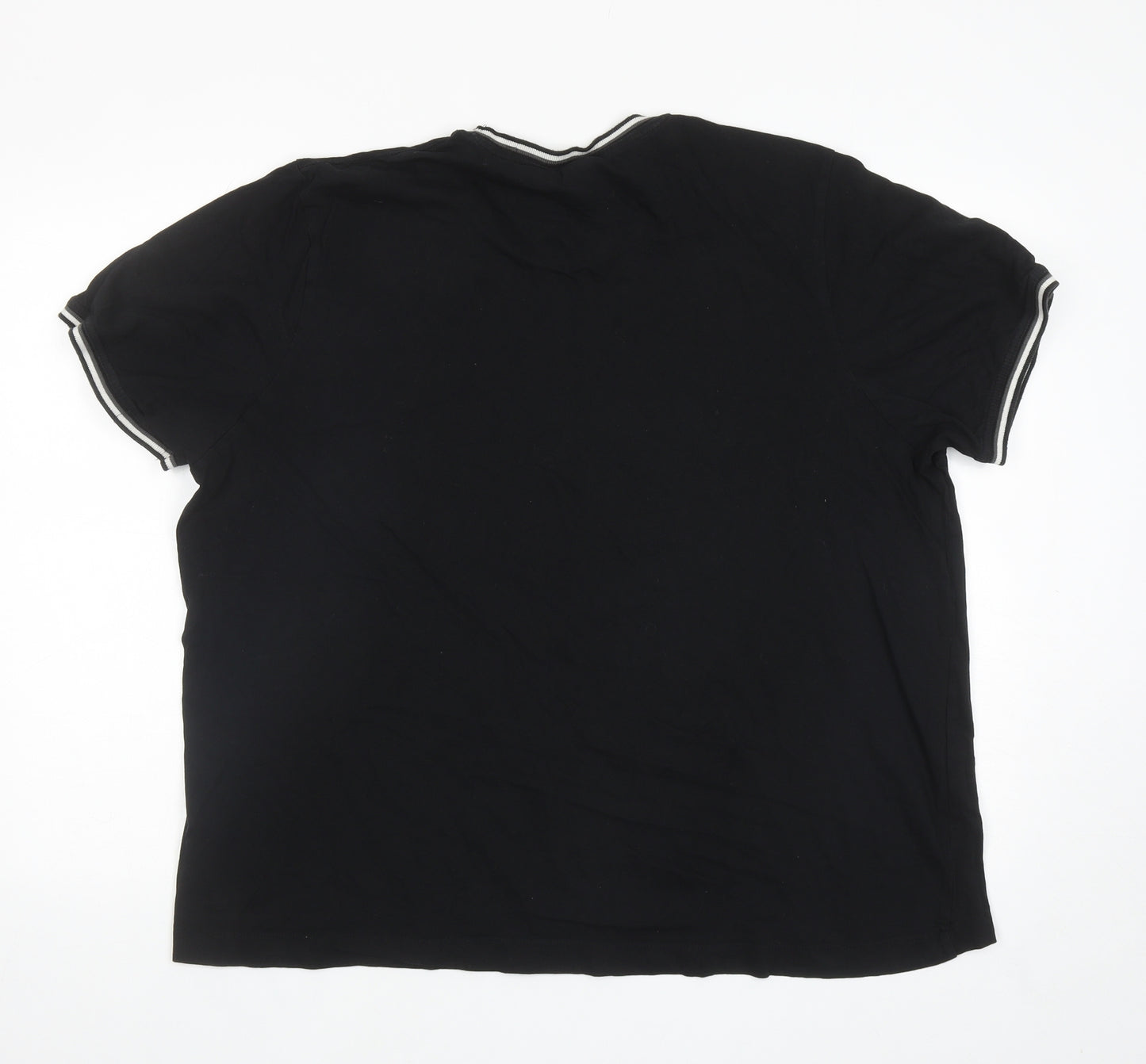 Slazenger Mens Black Cotton T-Shirt Size 2XL Round Neck