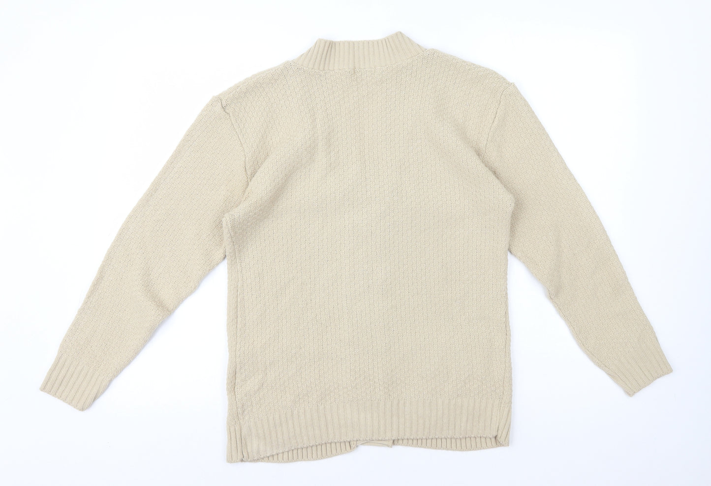 Fashion Alert Womens Beige V-Neck Acrylic Cardigan Jumper Size S