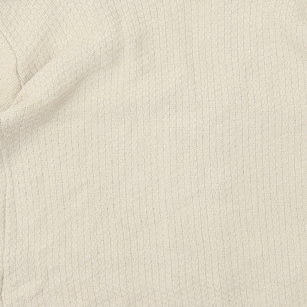 Fashion Alert Womens Beige V-Neck Acrylic Cardigan Jumper Size S