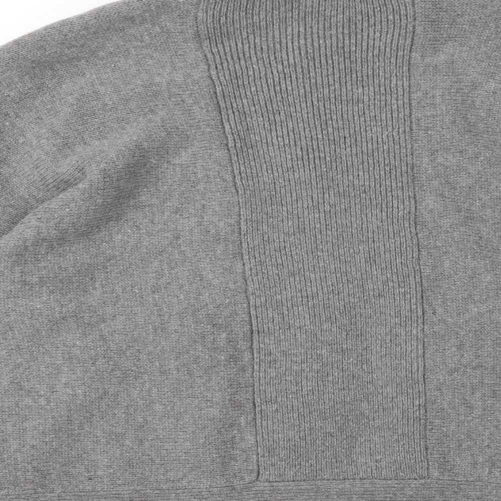 Bench Mens Grey High Neck Wool Full Zip Jumper Size L
