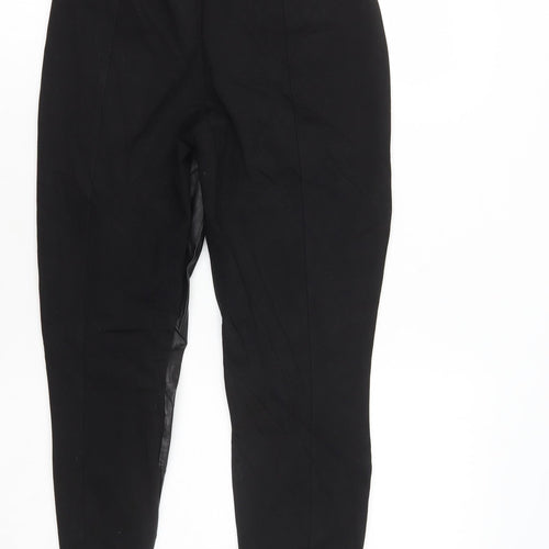 River Island Womens Black Polyester Capri Leggings Size 8 L26 in - Leather Look