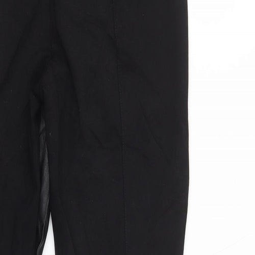 River Island Womens Black Polyester Capri Leggings Size 8 L26 in - Leather Look