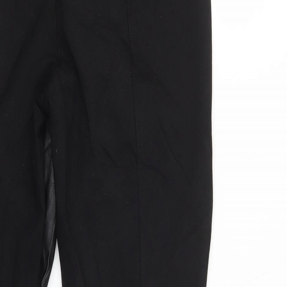 River Island Womens Black Polyester Capri Leggings Size 8 L26 in - Leather Look