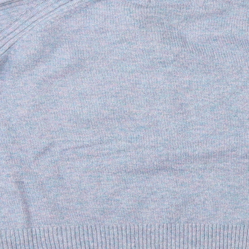 Marks and Spencer Womens Blue Round Neck Acrylic Henley Jumper Size M