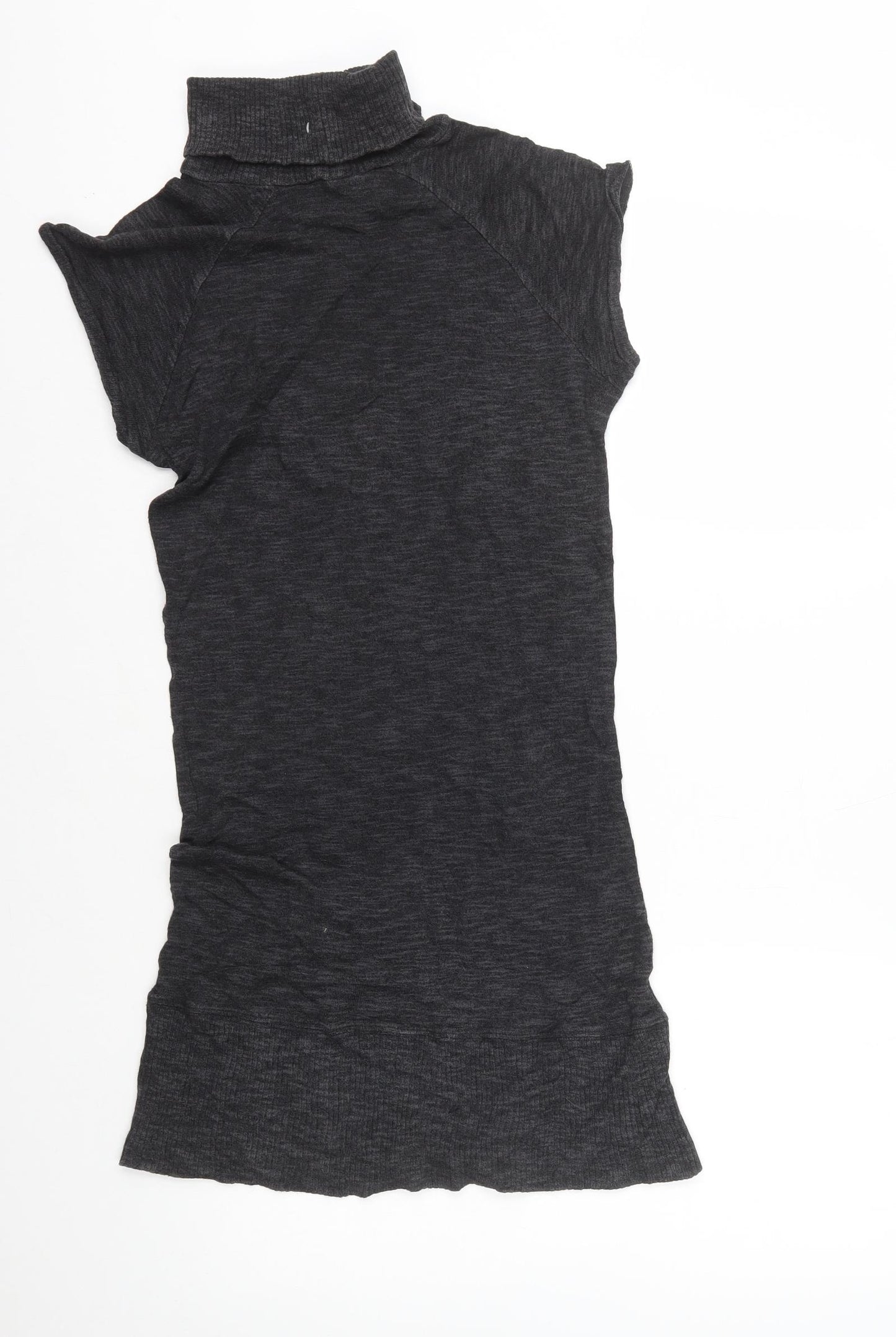 Preworn Womens Grey Polyester Bodycon Size 6 Roll Neck Pullover