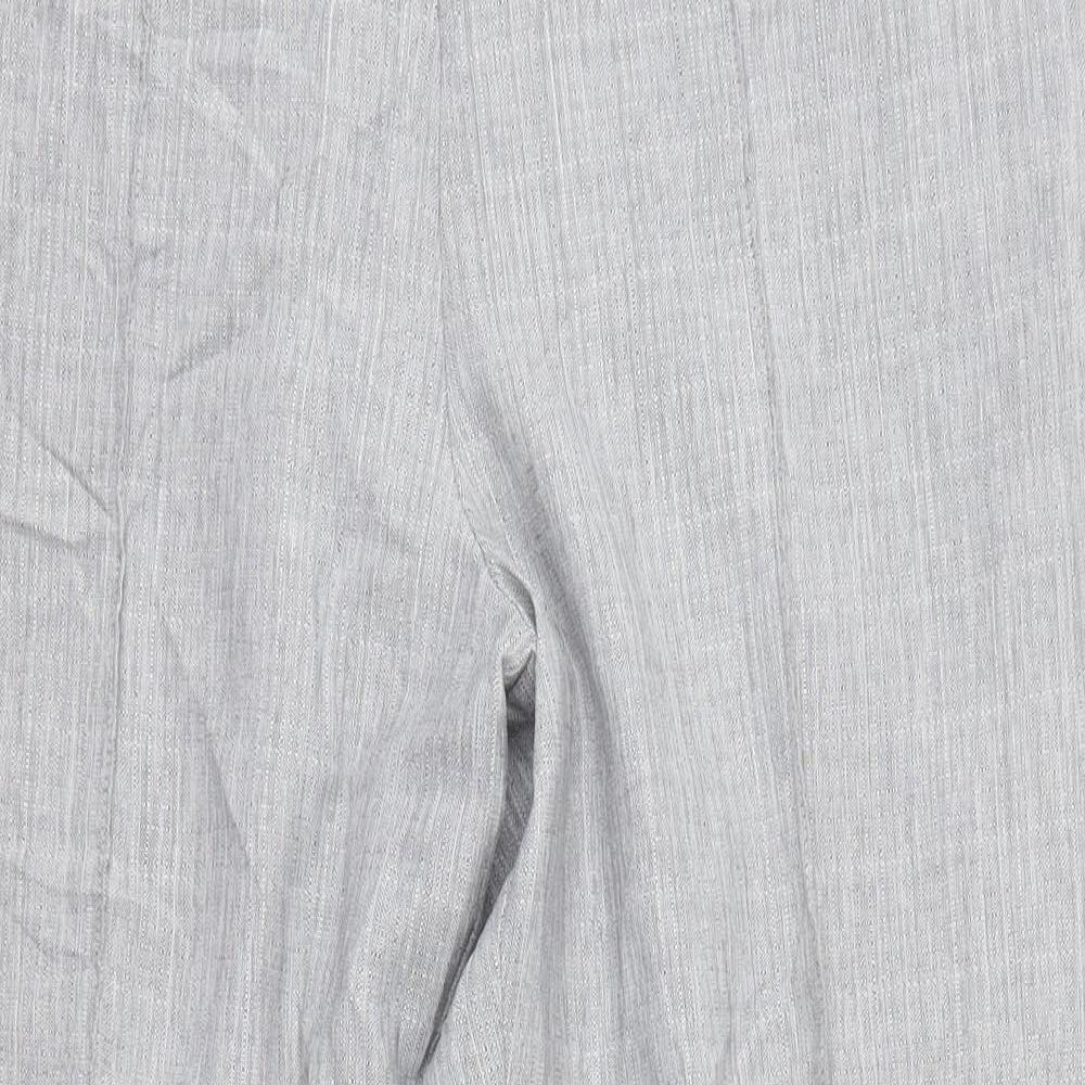 Marks and Spencer Womens Grey Polyester Capri Trousers Size 14 L25 in Regular