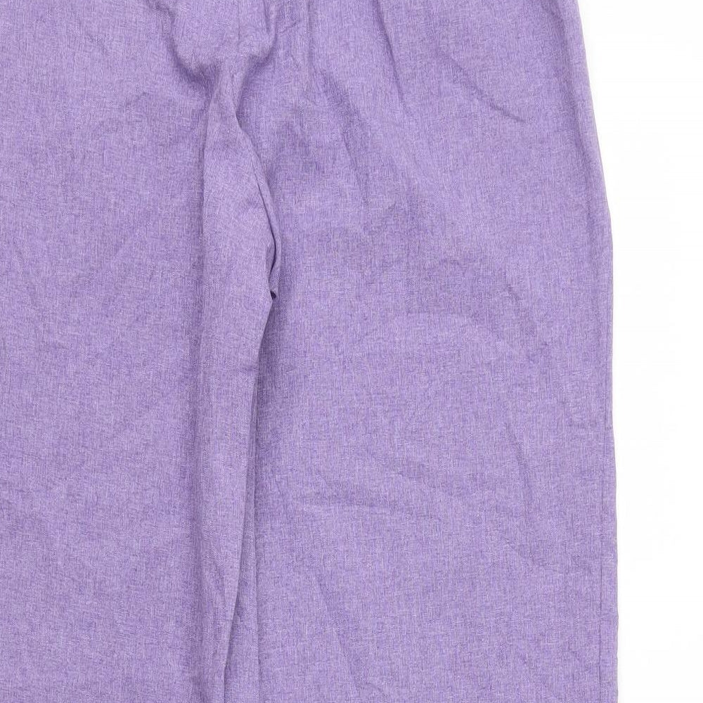 Essentials Womens Purple Polyester Trousers Size 14 L27 in Regular Zip