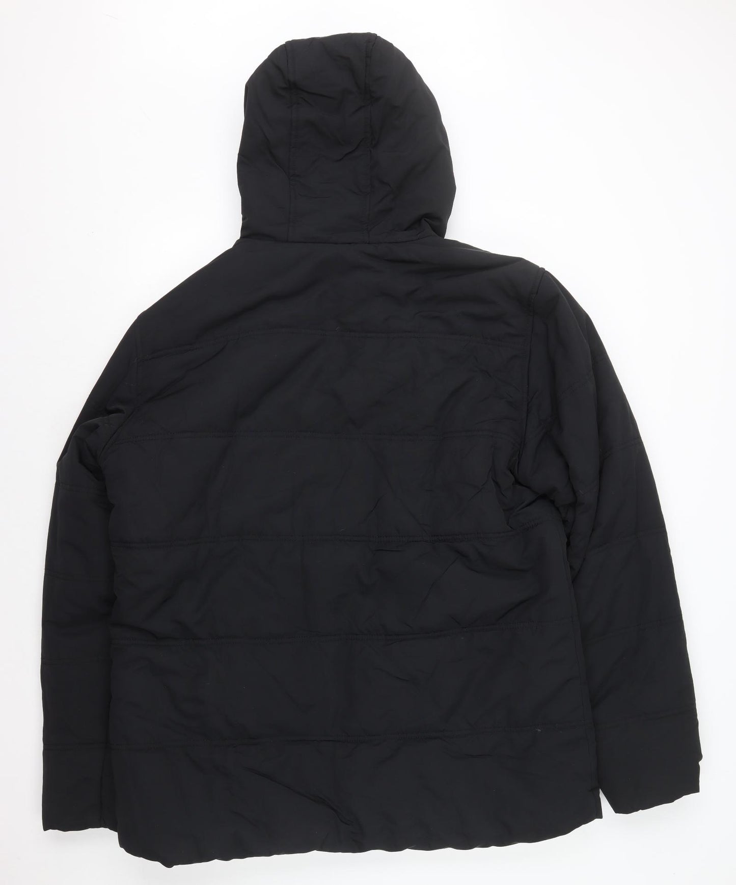 Authentic Casual Mens Black Parka Coat Size XL Zip