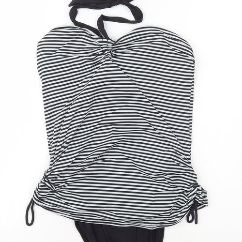 NEXT Womens Black Striped Polyamide One Piece Size 14