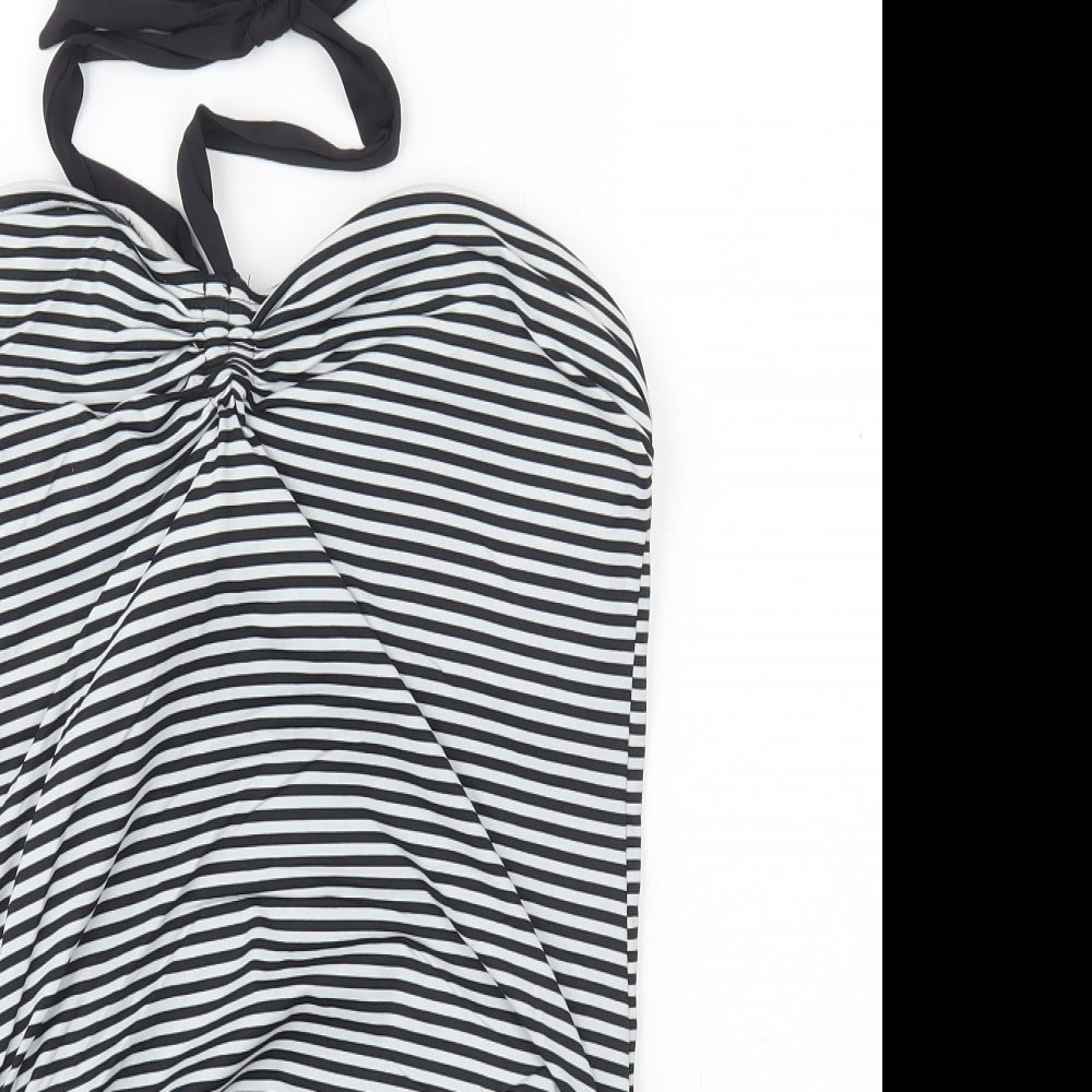 NEXT Womens Black Striped Polyamide One Piece Size 14