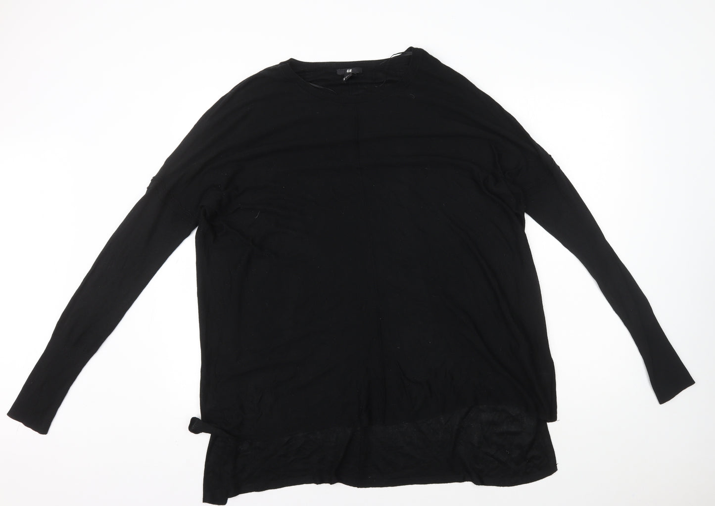 H&M Womens Black Acrylic Basic T-Shirt Size M Round Neck