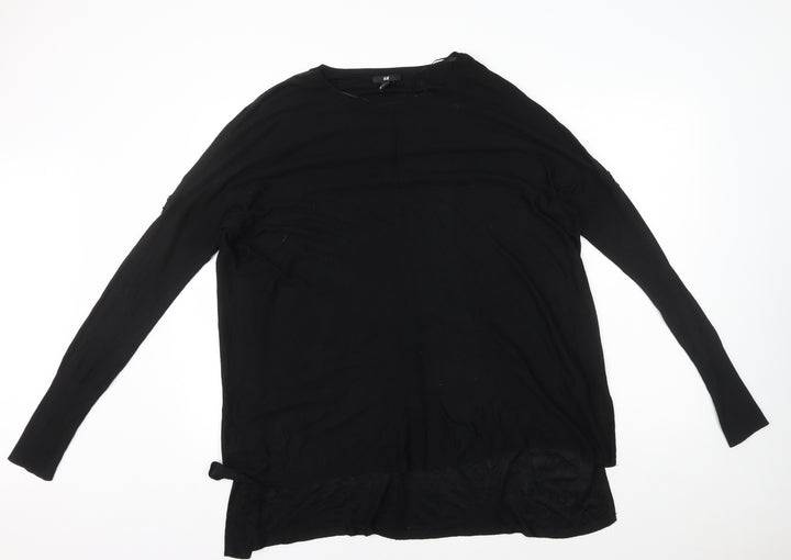 H&M Womens Black Acrylic Basic T-Shirt Size M Round Neck