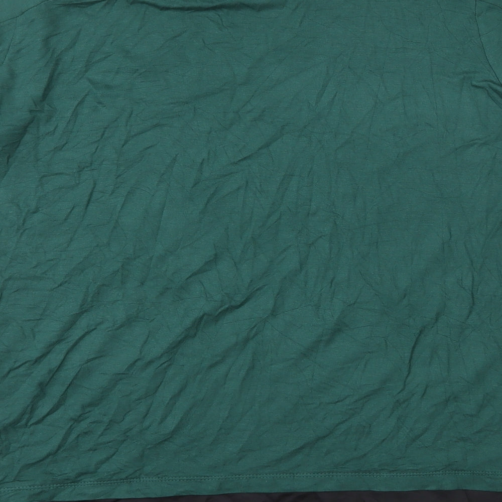 Preworn Womens Green Viscose Basic T-Shirt Size 14 Square Neck