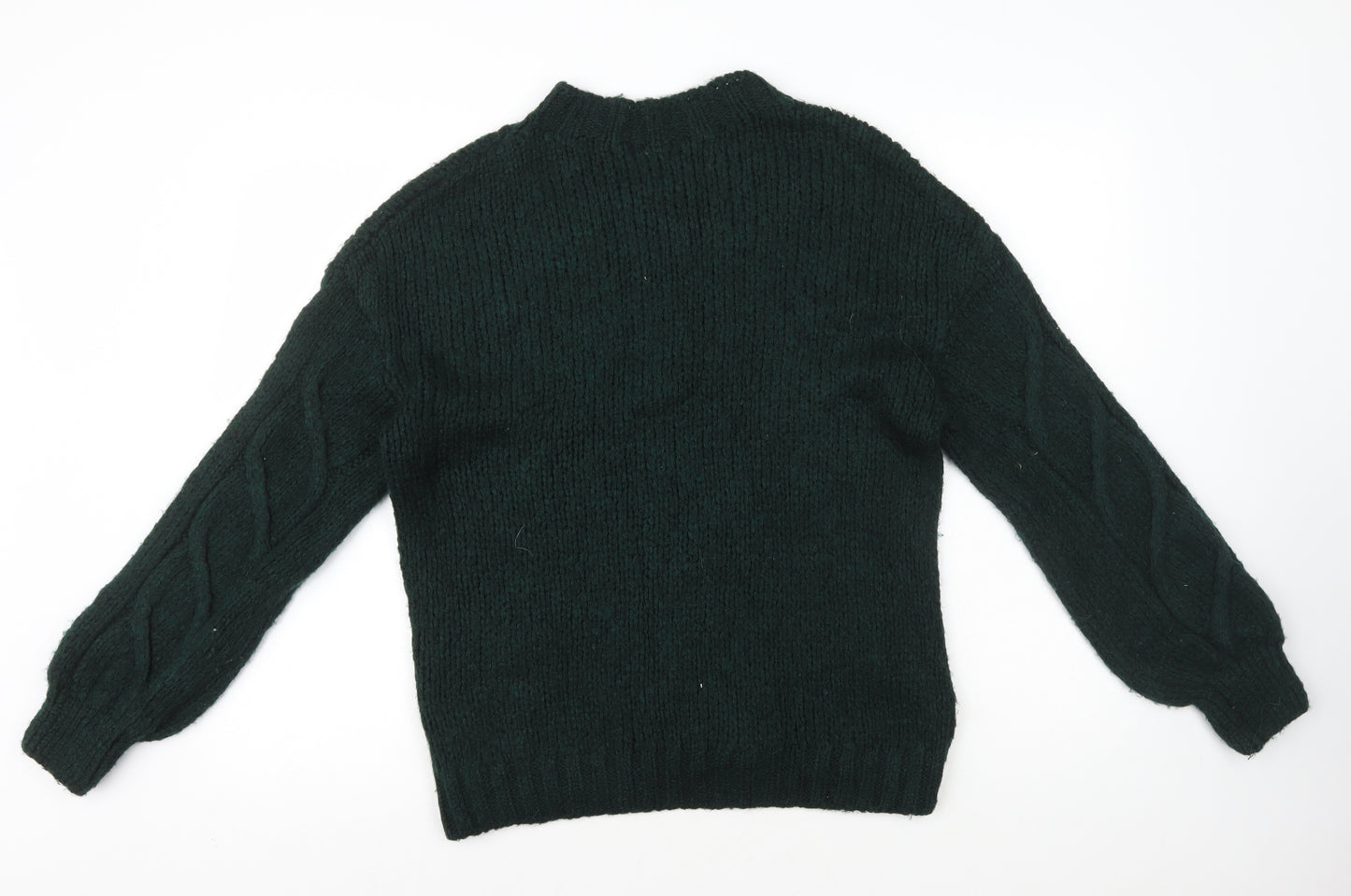 George Womens Green High Neck Acrylic Pullover Jumper Size M