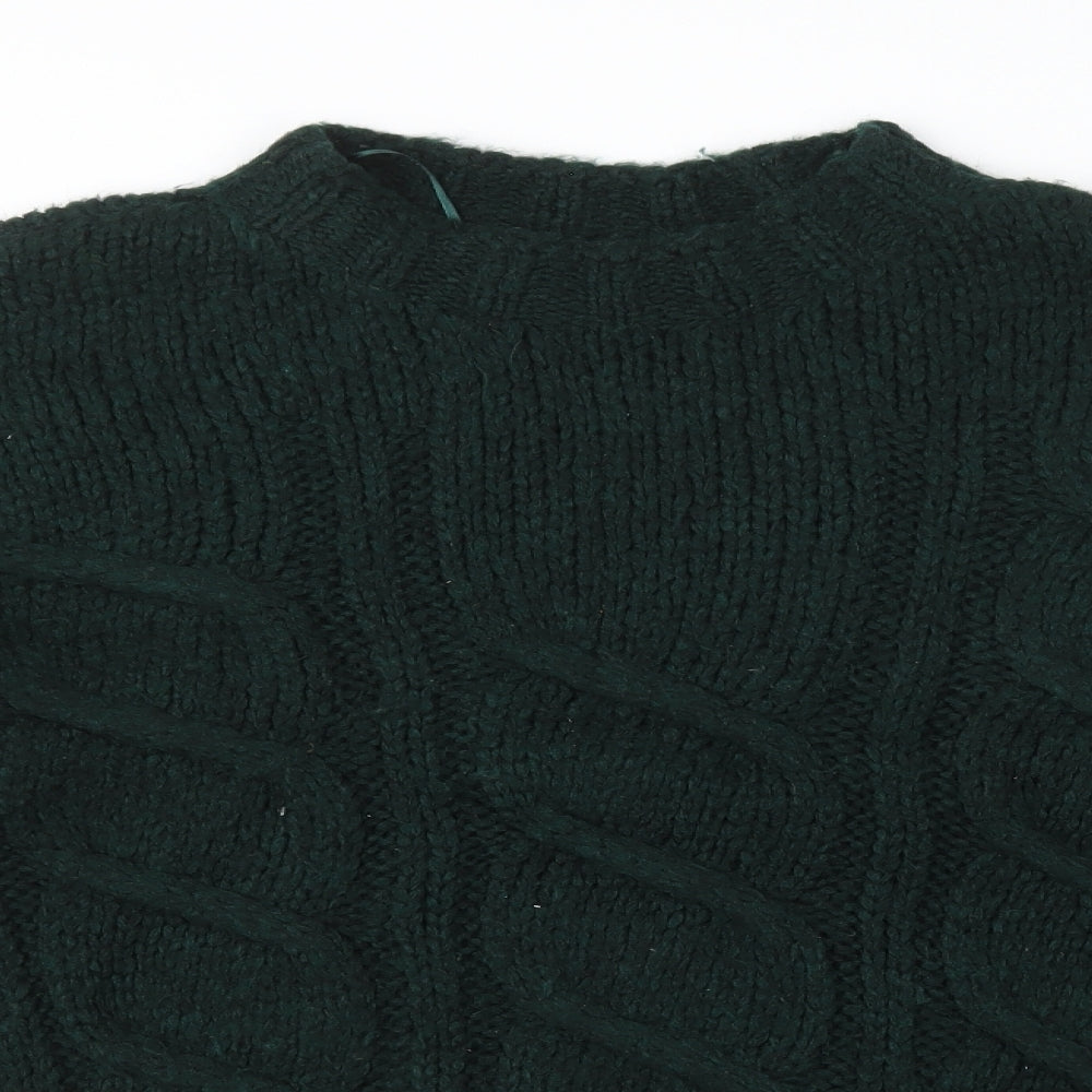 George Womens Green High Neck Acrylic Pullover Jumper Size M