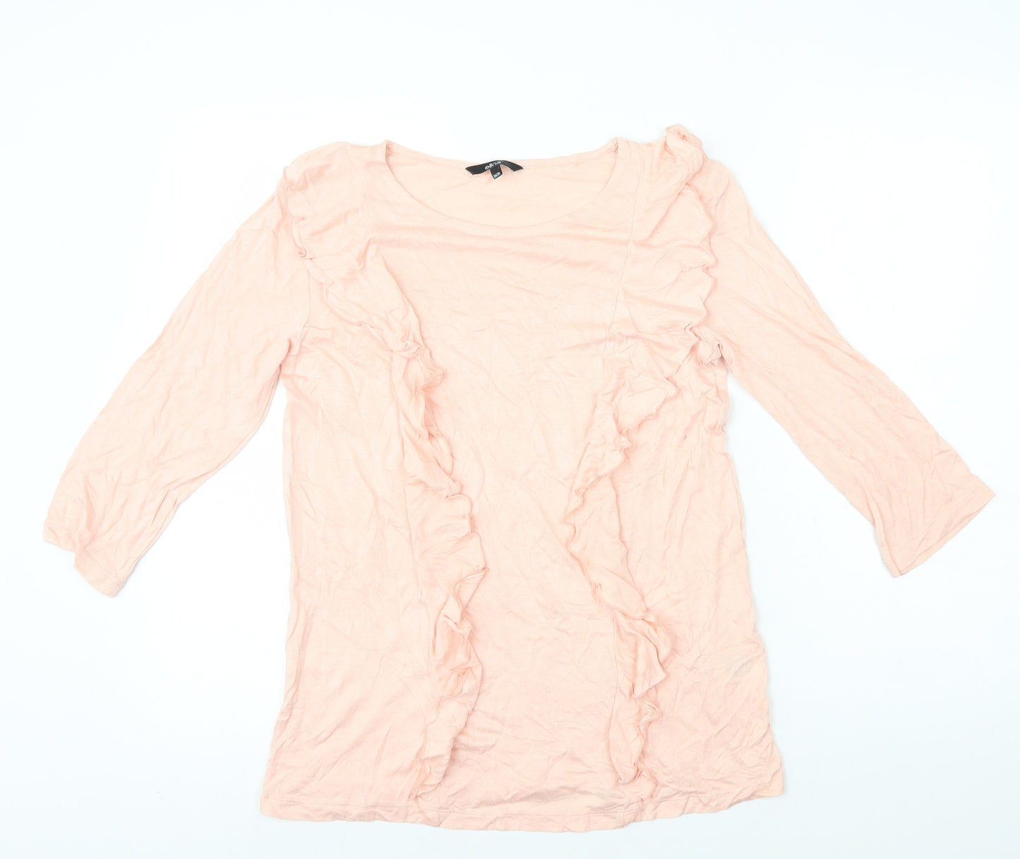 Ellos Womens Pink Viscose Basic T-Shirt Size 8 Round Neck