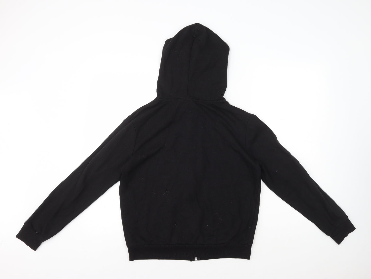 Peacocks Womens Black Cotton Full Zip Hoodie Size 12 Zip