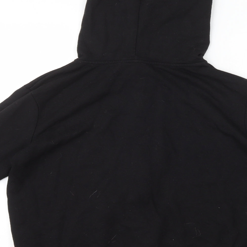 Peacocks Womens Black Cotton Full Zip Hoodie Size 12 Zip