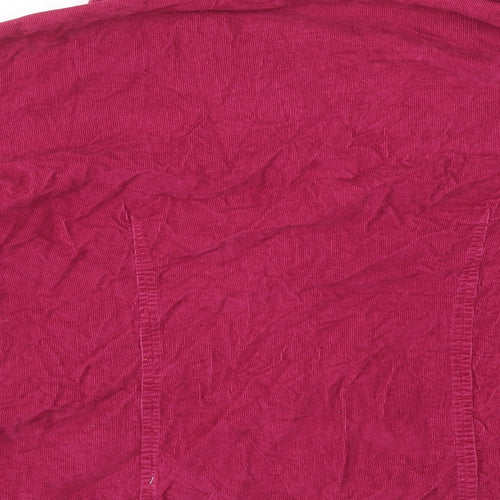 Preworn Womens Pink Polyester Basic Button-Up Size 10 Collared