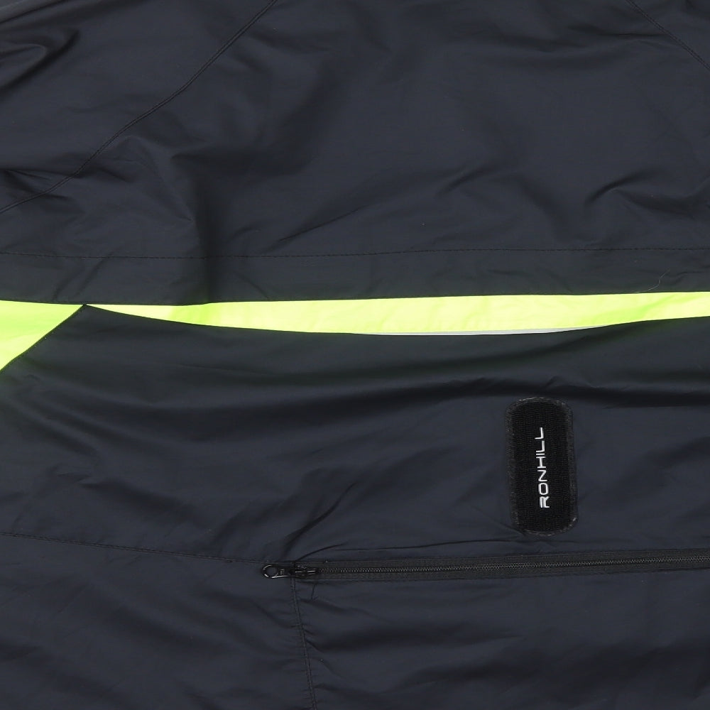 Ronhill Mens Black Windbreaker Jacket Size M Zip - Removable Sleeves