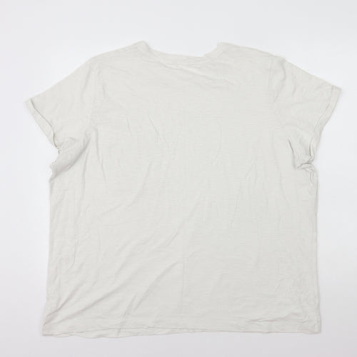 Preworn Womens White Polyester Basic T-Shirt Size 16 Round Neck