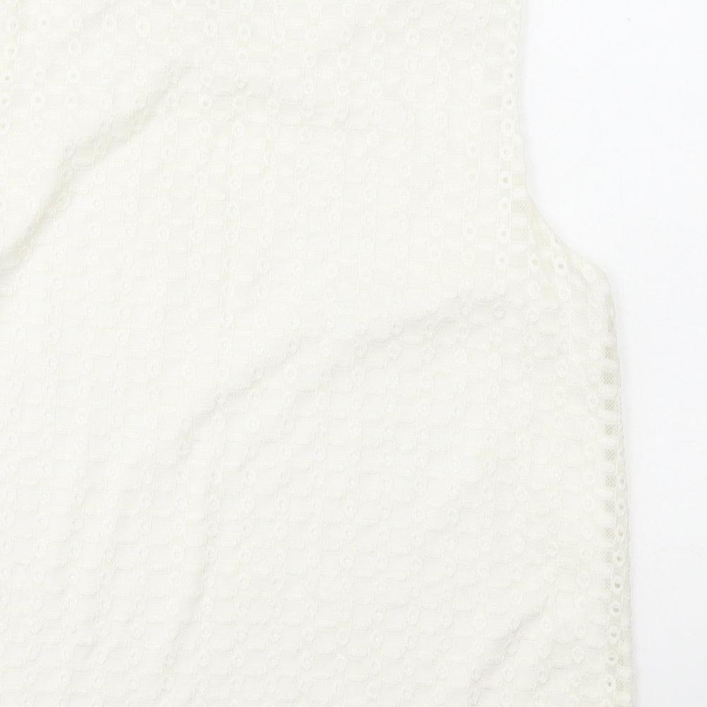 Papaya Womens White Polyester Basic Tank Size 16 Round Neck