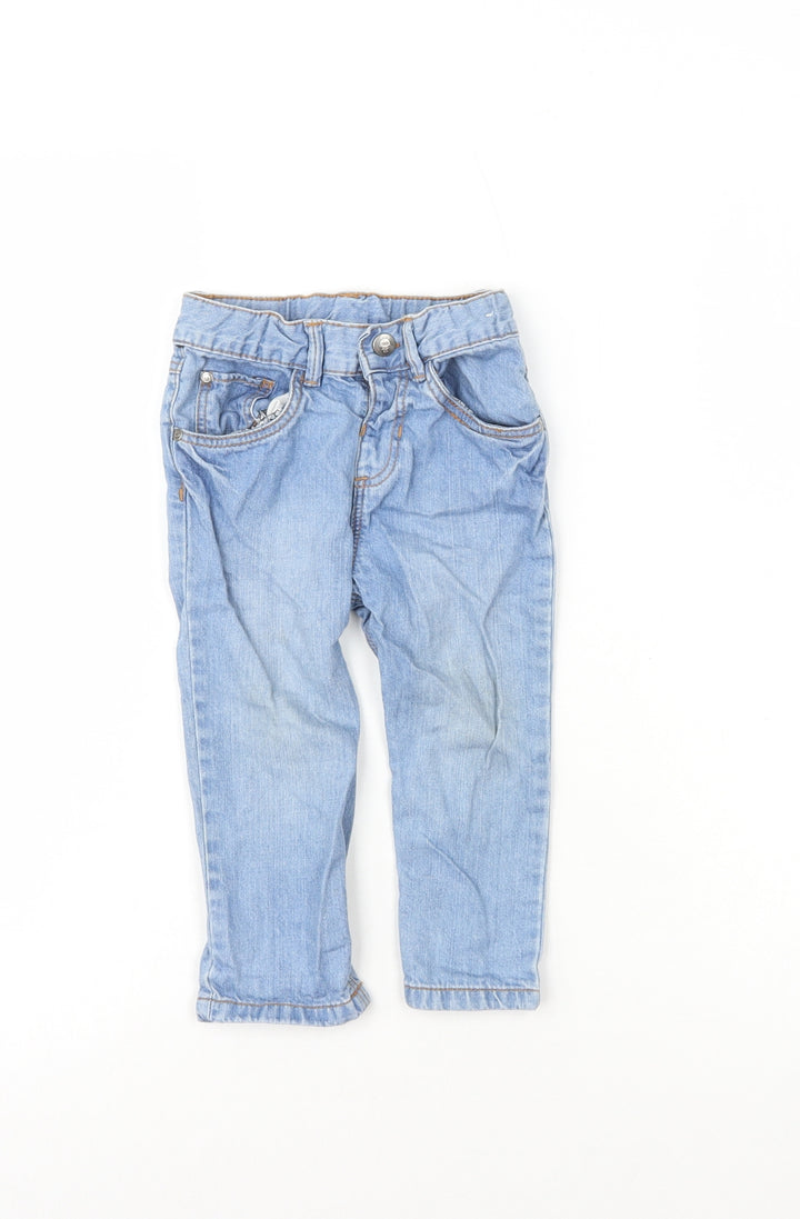 TEX Baby Blue Cotton Capri Jeans Size 12-18 Months Snap