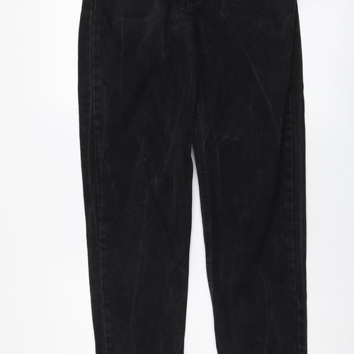 Pioneer Womens Black Cotton Mom Jeans Size 26 in L31 in Regular Button
